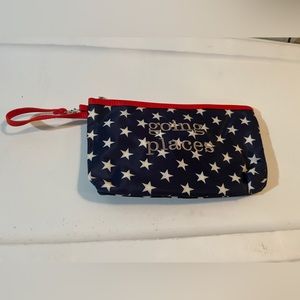 🐠 Initials.com Wristlet. “Going Places”.Stars.Red/White/Blue. NEw.Zipper Closure